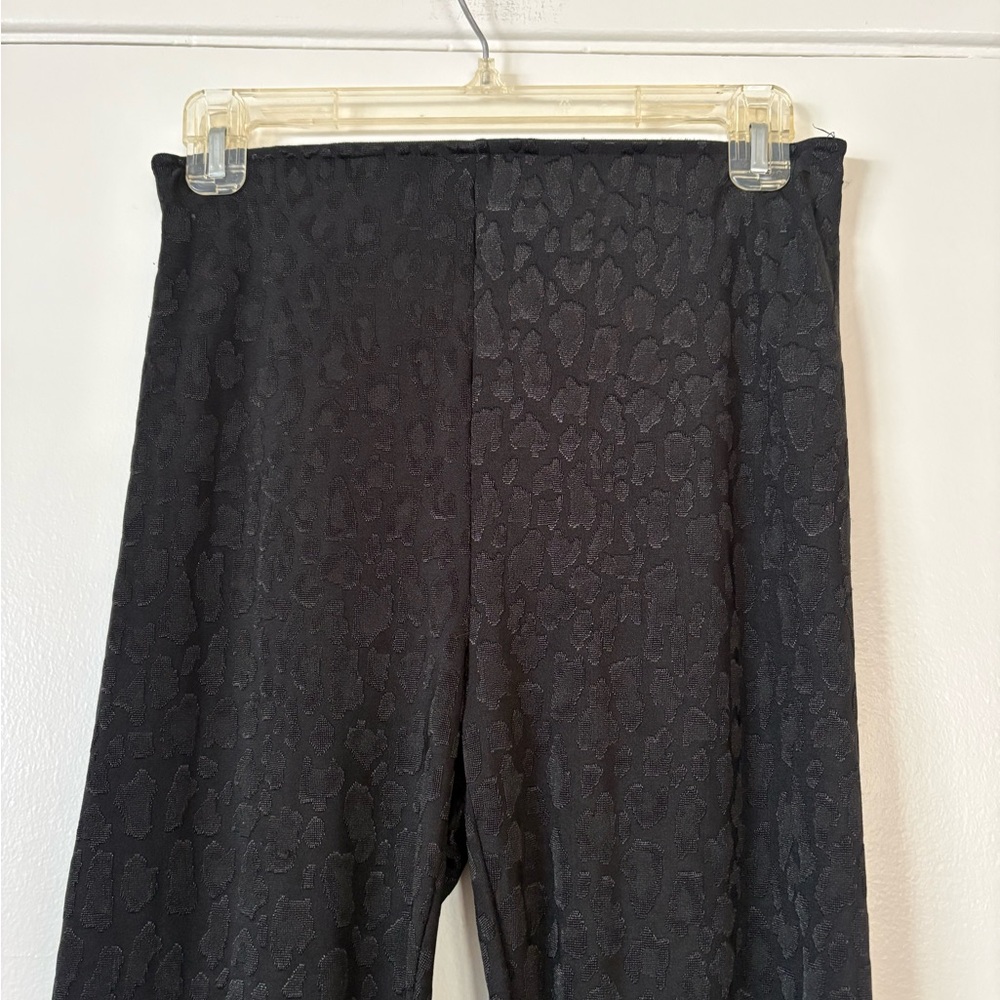 Show Me Your MuMu Black Leopard Bam Bam Bells Flare Pants Size Small - Picture 2 of 6